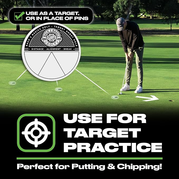 3-Pack Target Ghost Holes Golf Training Set, Portable Outdoor & Indoor Putting Practice Golf Training Putters, Standard 4.25” Targets for Backyard Practice Putting Green, Chipping & Home Drills
