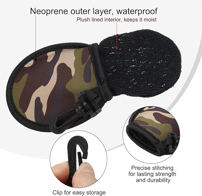 PATIKIL Golf Ball Washer Pouch, 1 Pack Portable Golf Balls Cleaner Pocket Bag with Hanging Clip for Women Men Golf Exercise, Army Green