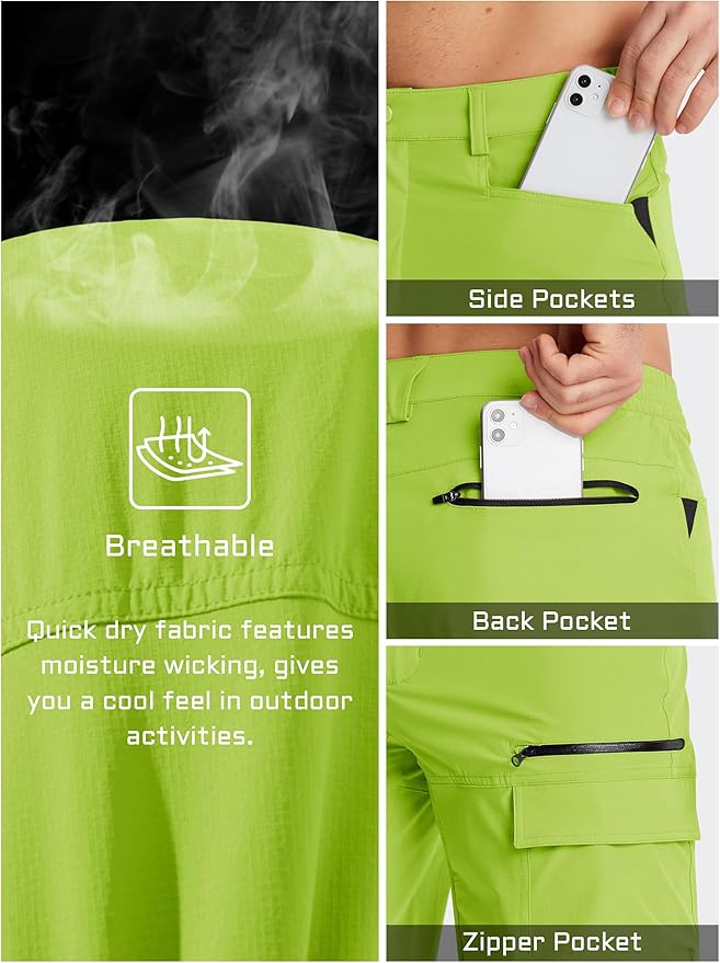 TACVASEN Men's Summer Outdoor Shorts Quick Dry Cargo Casual Work Hiking Shorts (NO Belt)