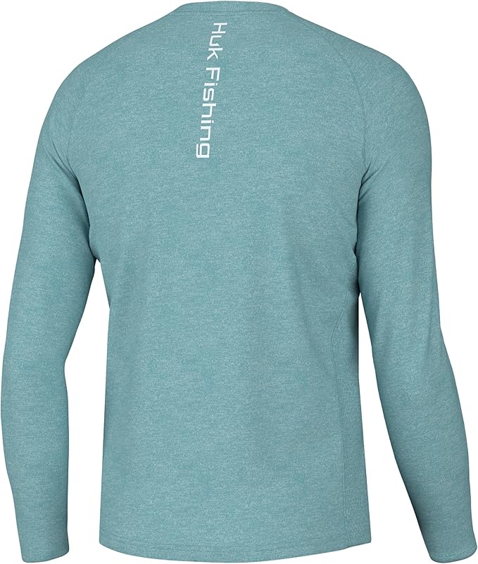 HUK Mens Pursuit Heather Long Sleeve Shirt, Fishing Shirt for Men