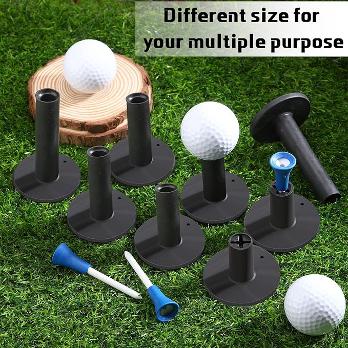 12 Pieces Golf Range Tees Set Rubber Golf Tees for Mats Driving Range 6 Pieces for Practice Mat Mixed Size