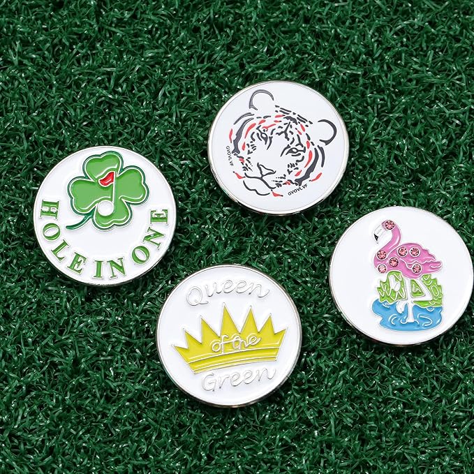 Magnetic Golf Ball Marker Clips, Funny Golf Ball Markers with Magnetic Clip, Enamel Golf Ball Markers Hat Clip Magnet for Men Women Golfer Gifts