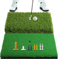 Golf Practice Mat Golf Hitting Mat for Swing, Putting & Chipping | Portable Golf Training Mat Indoor/Outdoor, Dual-Turf/Tri-Turf Golf Mat with 8 Tees