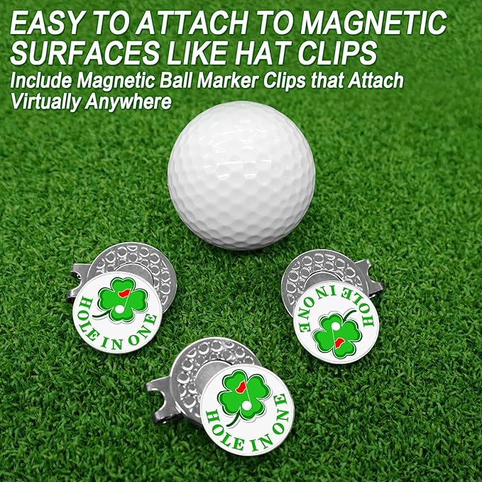 FINGER TEN Golf Ball Marker with Hat Clip Markers Assorted Patterns Value Gift Set Mark Golf Divot Tool Accessories for Men Women Kids