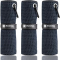 Handy Picks Microfiber Golf Towel (16" X 16") with Carabiner Clip, Waffle Pattern Golf Towel Hook and Loop Fastener - The Convenient Golf Cleaning Towel
