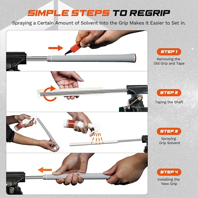 Lightweight Golf Grips with Full Regrip Kit, Carbon Fiber Texture, High-Performance Non-Slip, Optimizes Swing Weight for Control & Precise Feel