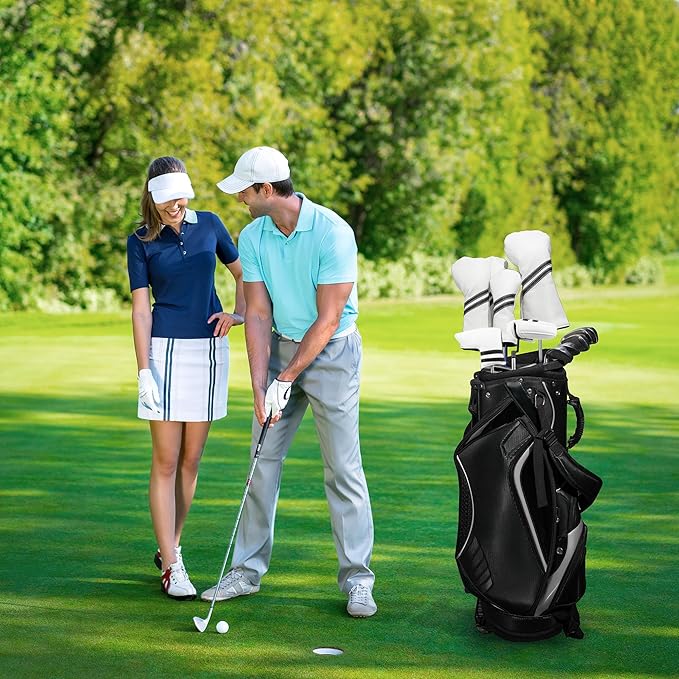 5Pcs Golf Head Covers Set for Driver, Fairway, Hybrid & Mallet Putter Cover with Magnetic Closure