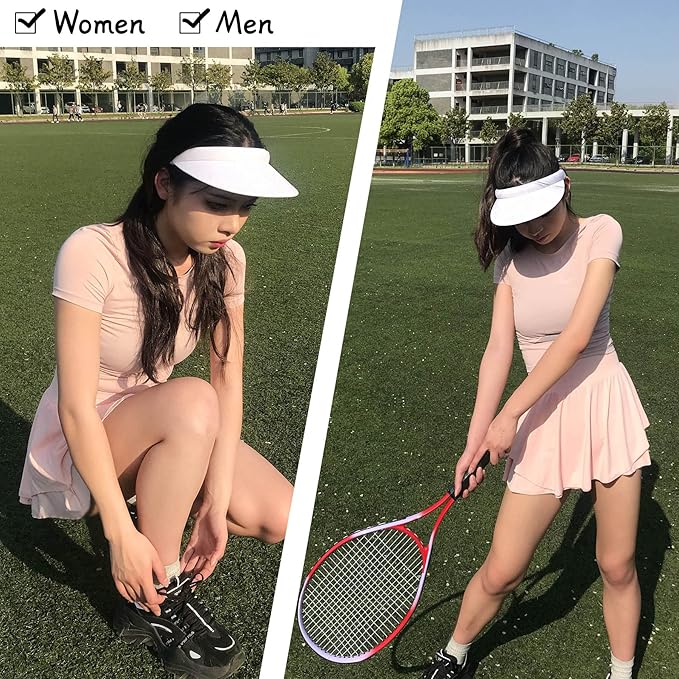 2 Pack Visor Women Men Sun Hat Clip On Visors Adjustable Sport Wide Brim Cap