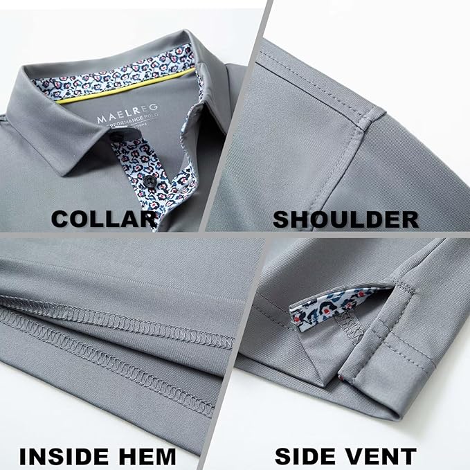 Mens Polo Shirts Short and Long Sleeve Casual Solid Stylish Dry Fit Performance Designed Collared Golf Polo Shirts for Men