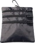 Golf valuables Pouch, Zipper Golf Ball Bag with 4 Pockets, Golf Accessories Pouch for Storing Balls,tees,Mobile Phone,Keys, Cards and Cash, Great Gift for Golfers