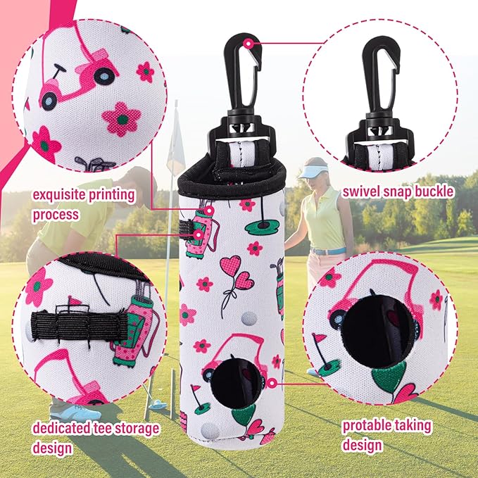 Liliful 12 Pcs Golf Accessories Kit, Include Golf Ball Bag with Hook Towel Tees Magnetic Ball Marker Divot Tool Cleaner Brush for Women Man Gifts