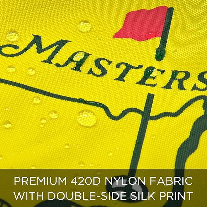 Golf Flag with Grommets, Double-Side Printed Augusta National Flag, 420D Nylon Golf Pin Flags, Putting Green Flags for Golf Course Driving Range Collection, 14" H x 20" L, Yellow