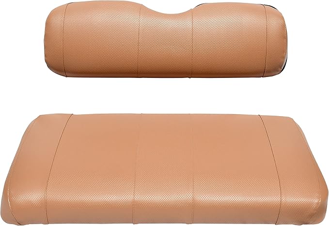 Seat Cover Replacement for Yamaha Drive or G-29 Golf Cart - Front Bench Seat - Premium Marine Vinyl - 5 Panel Stitching - Staple On Installation - Two-Tone Golf Cart Seat Covers (Tan)