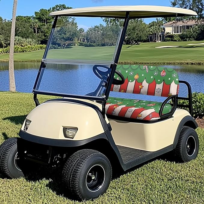Golf Cart Seat Covers, Universal Fit & Nonskid Bottom Fits for Club Car 2 Person Seats Golf Carts
