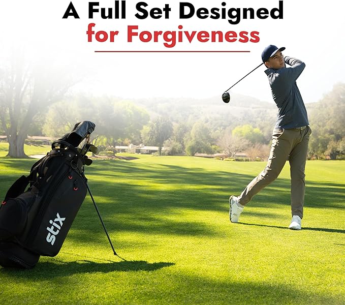 Stix Golf Club Set - Unisex - Black - 9 Set Clubs - Graphite Shafts - Premium Materials, Modern Design, Quality