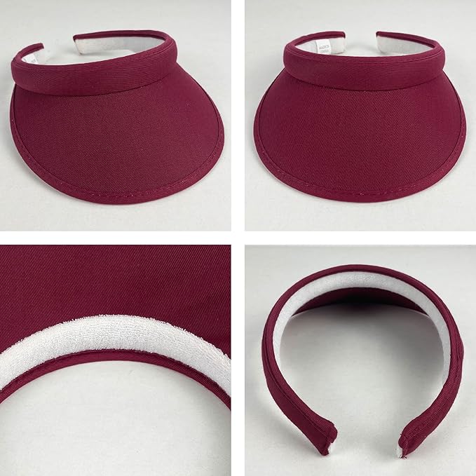 2 Pack Sun Visor Hats Women Men Clip On Wide Brim Visors Hat Outdoor Sports Golf Beach Travel Tennis Caps