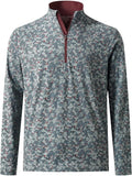 M MAELREG Quarter Zip Golf Pullover Men Dry Fit Long Sleeve Performance Wicking 1/4 Zip Full Print Pullover Mens Sweatshirt