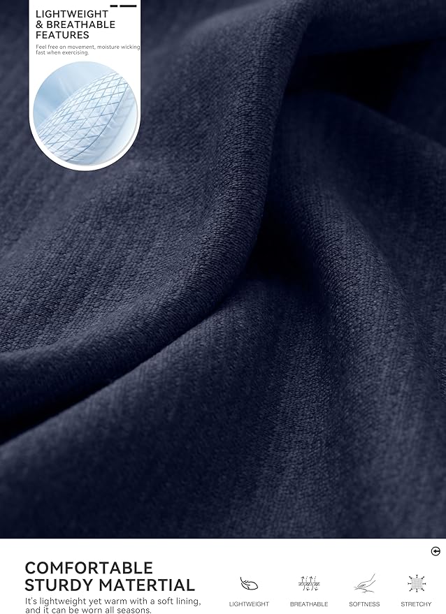 Obla Golf Quarter Zip Pullover for Men Mock Neck Sweatshirt Lightweight Sun Protection Men's Long Sleeve Golf Shirt