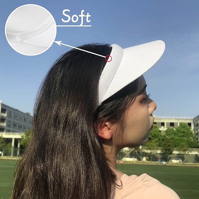 2 Pack Visor Women Men Sun Hat Clip On Visors Adjustable Sport Wide Brim Cap