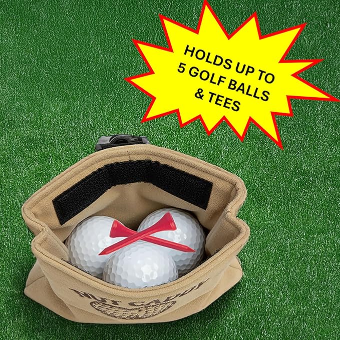 Nut Caddy Golf Ball Holder for Men - Includes Shocker 69 Balls Hilarious Gag Gift for Golfers Dad Husband Premium Quality Storage Tees Glove