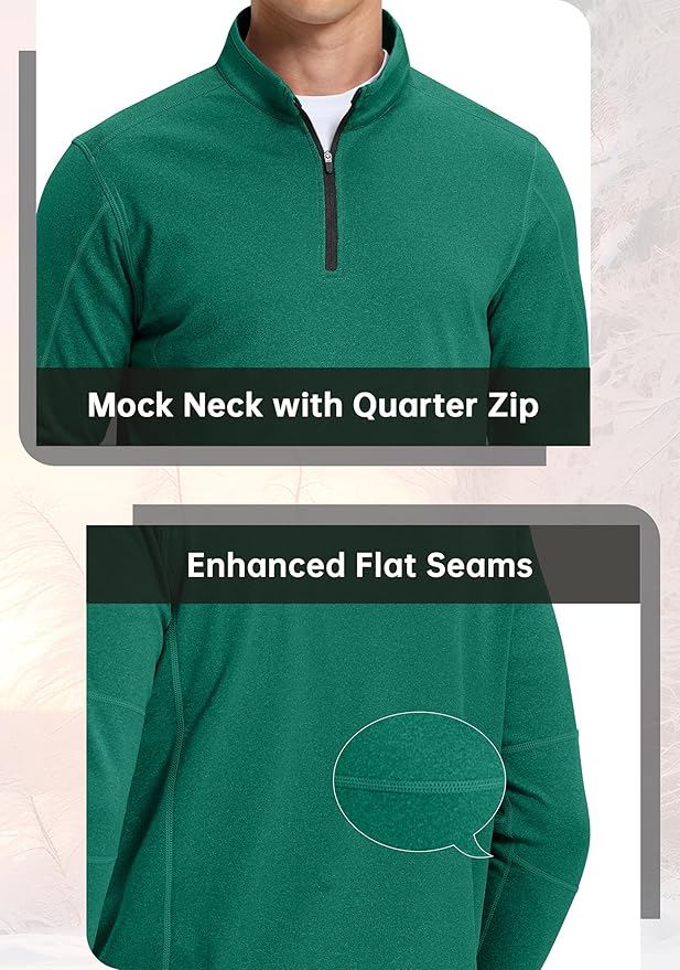 G Gradual Quarter Zip Pullover for Men Fleece Lined Sweatshirt Long Sleeve Winter Golf Shirt Mock Neck Polo Running Sweater