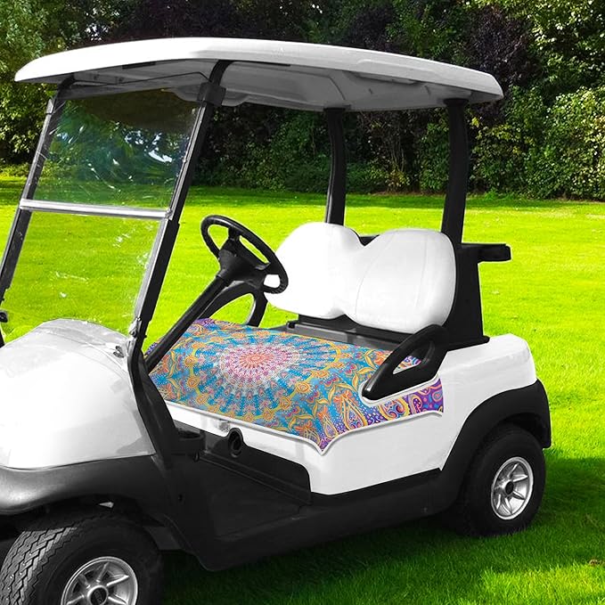 Golf Cart Seat Covers, Golf Cart Seat Towel Blanket, Suitable Yamaha, EZGO, Club Cars, Icon and More 2-Seats Cart, 100% Microfiber, Essential Golf Cart Accessories, 51'' x 31''