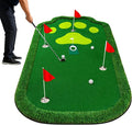 Golf Putting Green Indoor Outdoor Putting matt Professional Training Mat Practice Putting Mat with 3 Flags 1 Movable Cup 2 Slope Pad 5x10ft