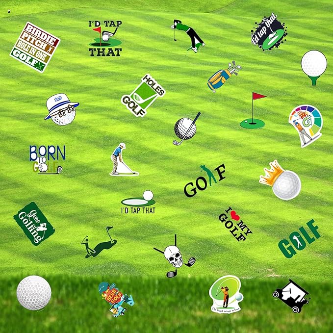 74Pcs Golf Theme Party Favors Contain 24 Pcs Slap Bracelets 50Pcs Stickers, Golf Sports Theme Birthday Party Decorations,Classroom Rewards Supplies.