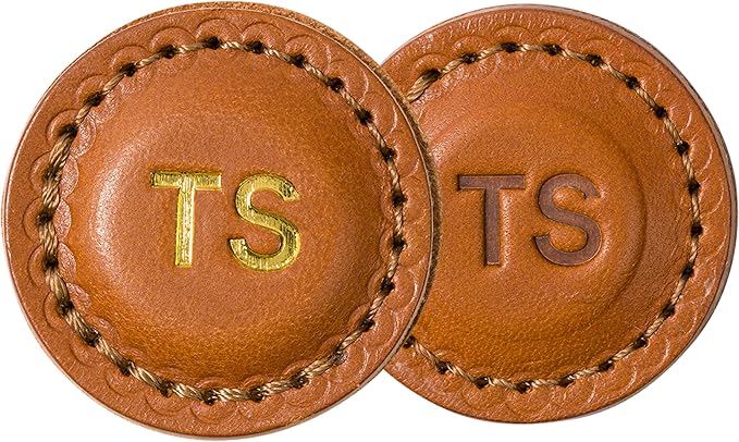 Northwind Personalized Leather Golf Ball Markers (Set of 2) – Monogrammed Full Grain Genuine Leather, Debossed & Handmade in USA – Custom Golf Accessories, Unique Premium Gifts for Men, Dad & Golfers