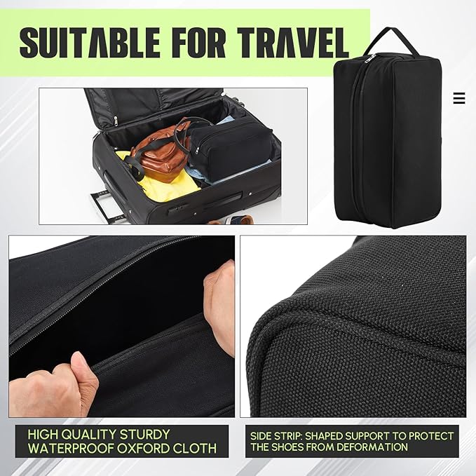 2 Pack Smell Proof Shoe Cleat Bag for Travel Odor Absorbing Water Resistant Soccer Golf Shoe Storage Organizer Pouch with Zipper for Gym Sports Travel Work