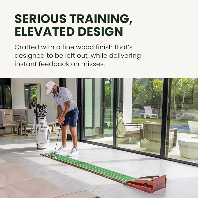 Perfect Practice Golf Putting Mat - Portable Putting Green, Indoor & Outdoor Practice, with Ball Return - Golf Training Aid for Home, Office, Backyard - Golfing Gifts for Men