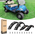 10L0L 4PCS Golf Cart Fender Flares for Yamaha G29, EZGO TXT/RXV, Club Car DS/Precedent - Heavy Duty ABS Plastic Mud Guards with Reflectors & Stainless Steel Hardware