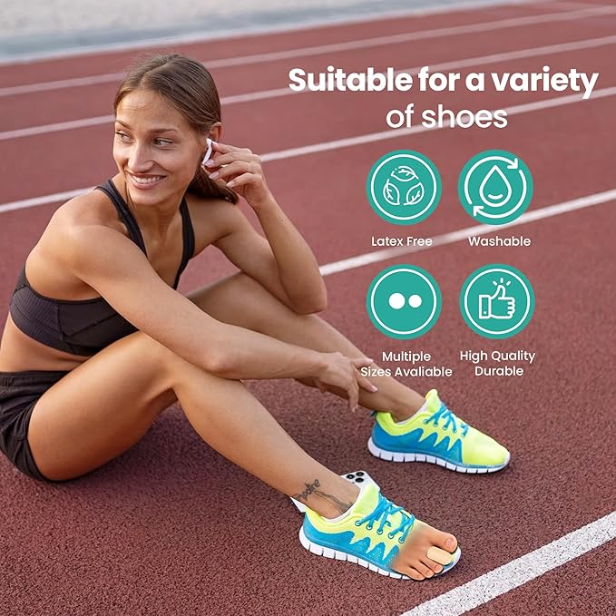 Welnove Toe Caps and Protectors - 16 Pack Aloe Vera Extract Infused Silicone Toe Sleeve - Fabric Toe Covers with Gel Lining - Toe Cushions for Pain Relief, Corns, Blisters & Ingrown Toenails