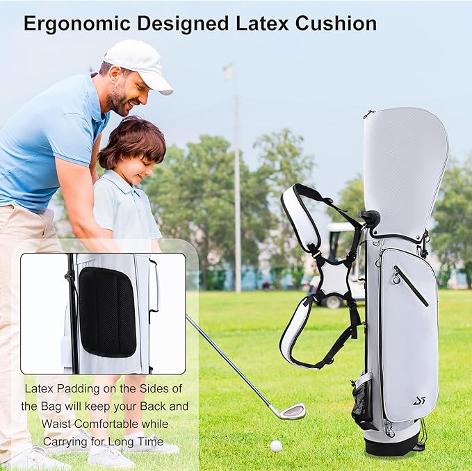 Golf Stand Bag – 2025 Upgraded Version with Cooler Pocket, Glove Patch & Tee Holder, Lightweight Sunday Golf Bag for Men & Women