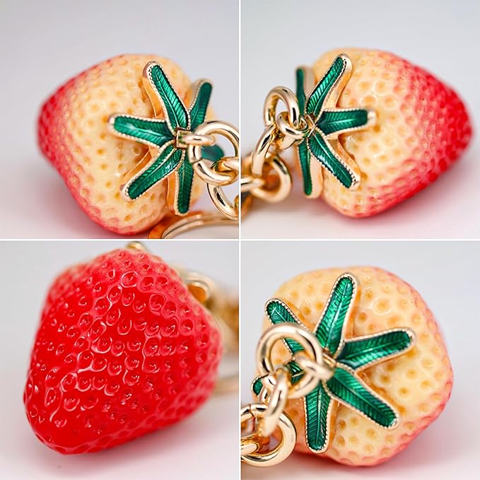 Cherry Bag Charm, Cute Strawberry Fruit Bags Charm Purse Charms Keychain Women Bag for Handbag