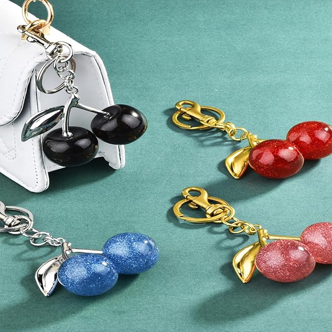 Fruit Bag Charm Purse Charms Keychain Strawberry Cherry Accessories Keychain For Women Birthday Valentine Day Gifts
