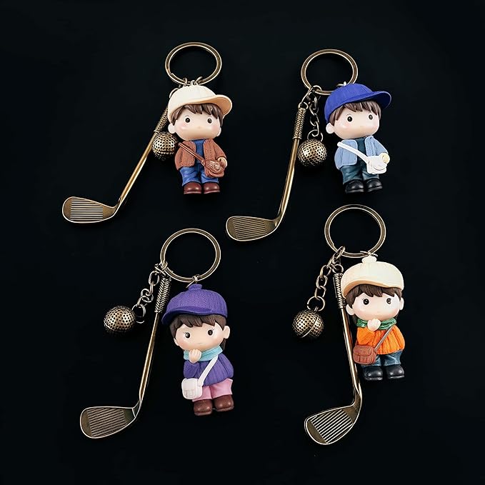2 Pack Set Golf Keychain for Women Men Golfers,Golf Ball Pendant Charms Set Keychains Accessories Gifts For Car Key Ring,Backpacks,Hand Bag