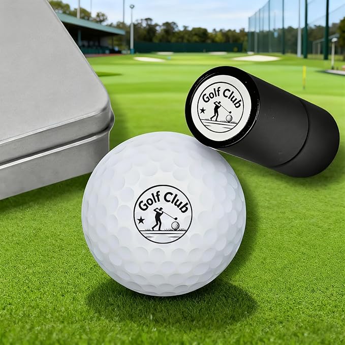 Golf Ball Stamp, Personalized Golf Ball Stamp with Metal Storage Case, Golf Ball Stamp Markers,Reusable Waterproof Golf Ball Marking Gift for Men Golfer & Dad Husband, Golf Balls Stamp
