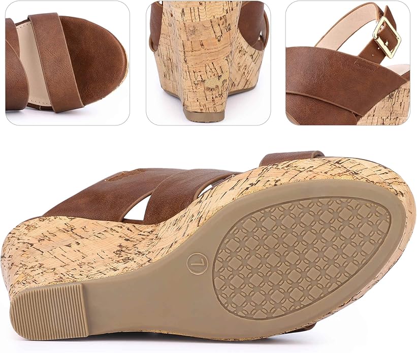 Perphy Open Toe Platform Wedge Sandals for Women