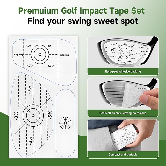 Golf Essentials Kit | Must Have Golf Accessories - Golf Green Reader, Divot Repair Tool, Golf Ball Marker, Golf Score Counter, Golf Tee Holder, Golf Impact Tape, Golf Gifts for Men