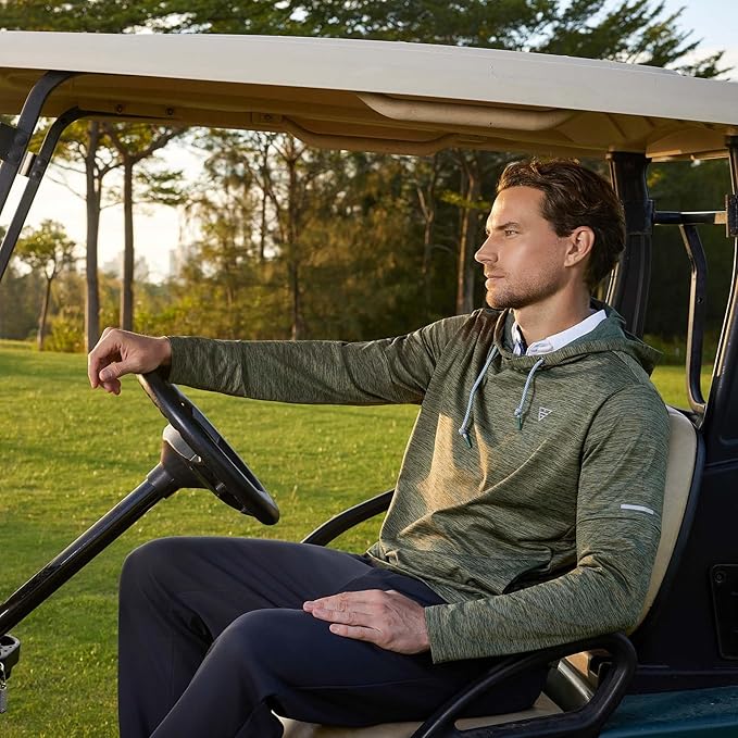 Hoodies for Men Golf Fleece Hooded Sweatshirts Dry Fit Athletic Lightweight Casual Midlayer Mens Hoodies Pullover