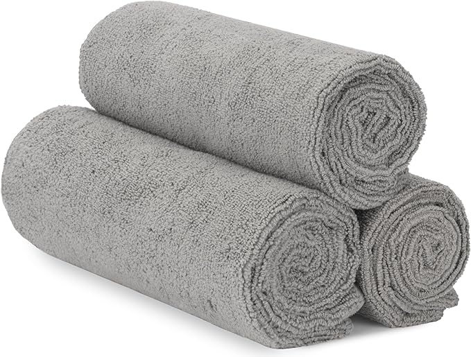 S&T INC. Microfiber Gym Towels, Yoga Towel for Home and Gym Bag, 16 Inch x 27 Inch, 3 Pack