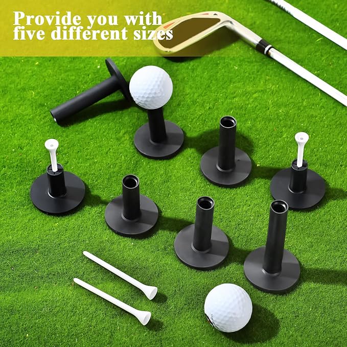 Sosation 23 Pieces Rubber Golf Tees Set Tees Holders for Driving Range Mats Value Rubber Ball Seat for Golf Hitting Mats and Indoor Outdoor Training Mixed Size 1.5 2.3 2.7 3.1 3.5 Inch