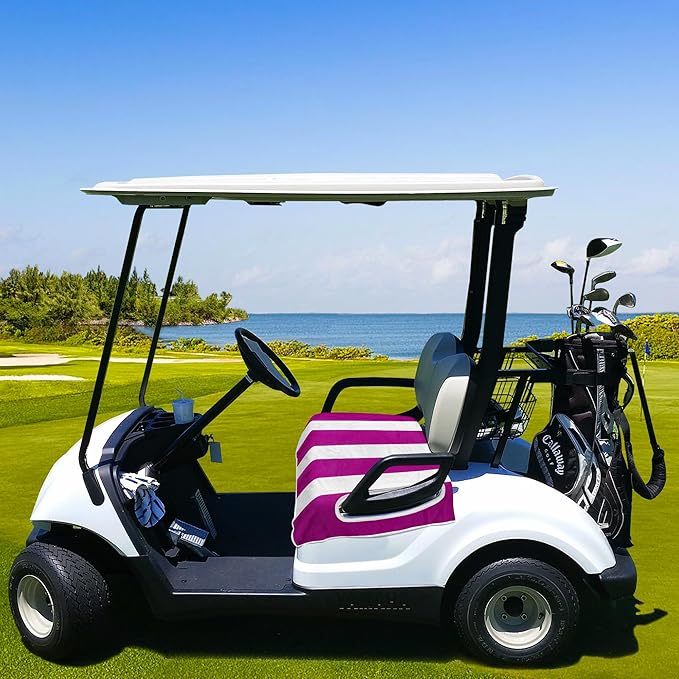 YOKYHOM Golf Cart Seat Covers, Purple Golf Cart Seat Towel Blanket Keeps Seat Comfortable and Clean,100% Microfiber, 51''x 31'',for EZGO, Yamaha, Club Car and More 2-Seat Golf Carts