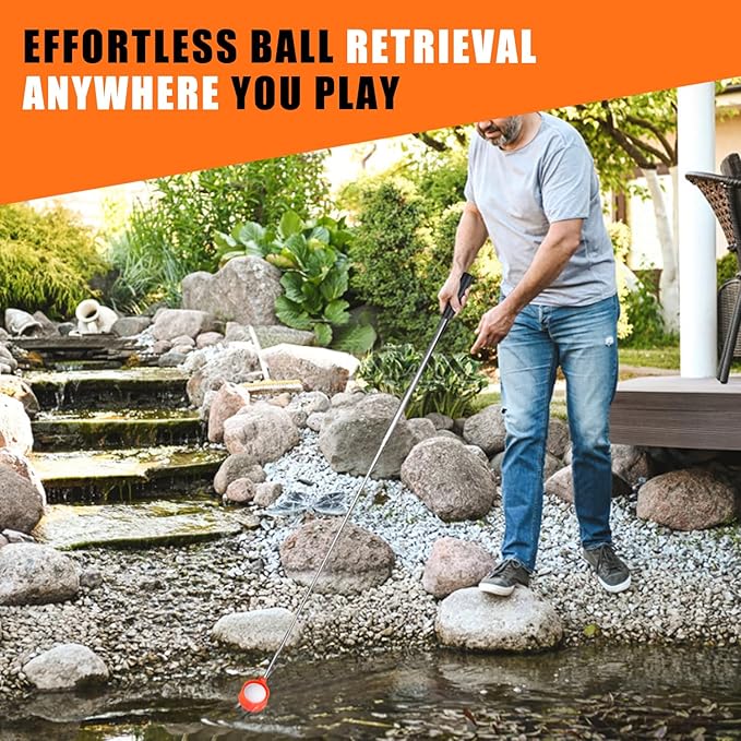 Golf Ball Retriever Telescopic for Water, 16.3Ft Stainless Steel Golf Ball Retriever, Professional Golf Ball Retriever(16.3Ft)
