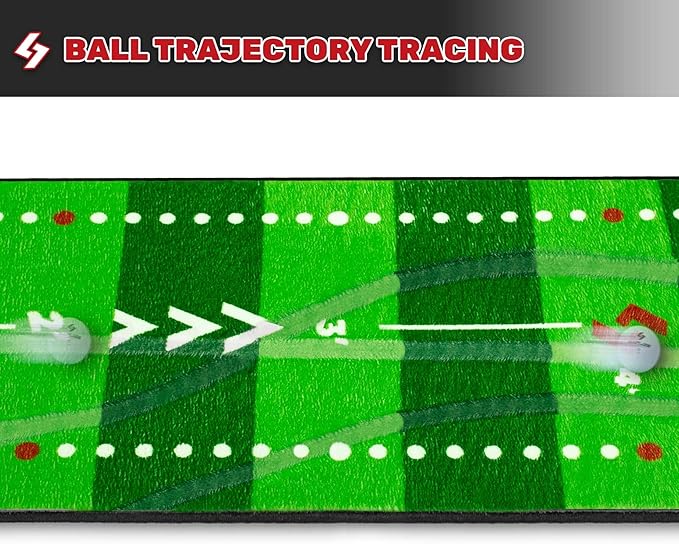 SAPLIZE Golf Putting Mat/Putting Green Mat - Adjustable Slope, Trajectory Tracking, Automatic Ball Return & Pong Game Modes |Portable Practice Green for Home, Office, Indoor & Outdoor