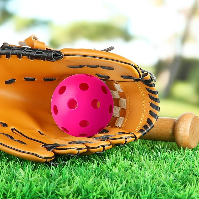 Coopay 12/50/100 Pack Baseball Practice Balls Plastic Training Balls Lightweight Hollow Softballs with a Drawstring Bag for Hitting, Baseball Training Indoor Outdoor Use