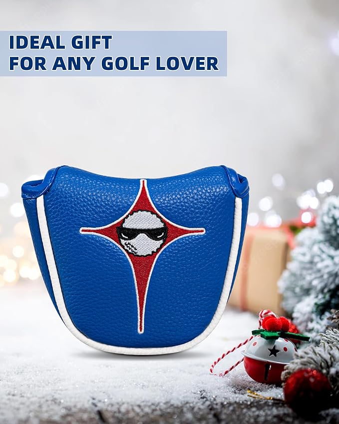 Golf Club Headcover Poker Element Embroidery Design Magnetic Closure Elegant Premium PU Leather Driver Fairway Wood Hybrid Blade Mallet Putter Cover Wood Head Cover