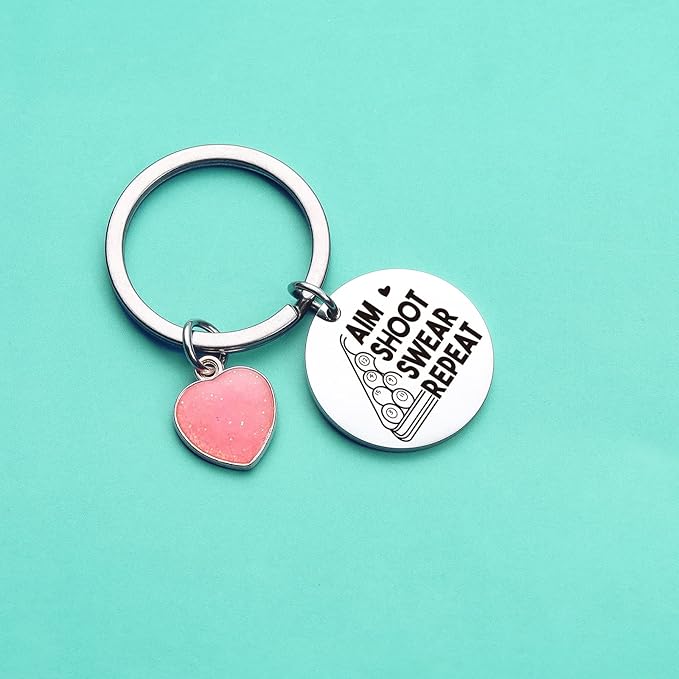 ZNOSVEI Bundle – 2 Items: Golf Keychain and 8Ball Keychain, Golfing Lover Gifts For Golf Cart Keyring For Golfer Jewelry, Billiards Gifts For 8Ball Player Keyring Billiards Ball Charm Jewelry