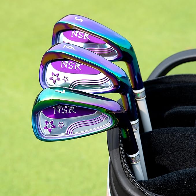 PGM Women's Golf Club Set NSR 12-Piece – Complete Right Handed Set with Lightweight Graphite Shafts, Forged Titanium Driver, Stand Bag